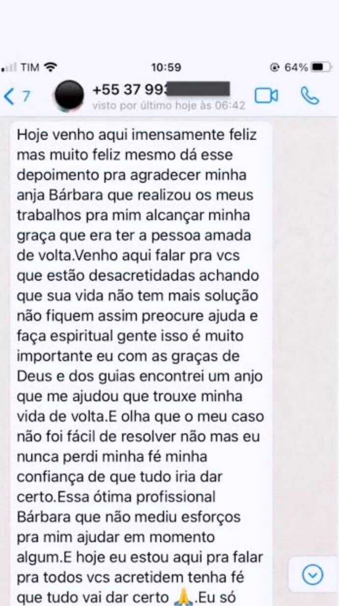 Depoimento WhatsApp Jussara