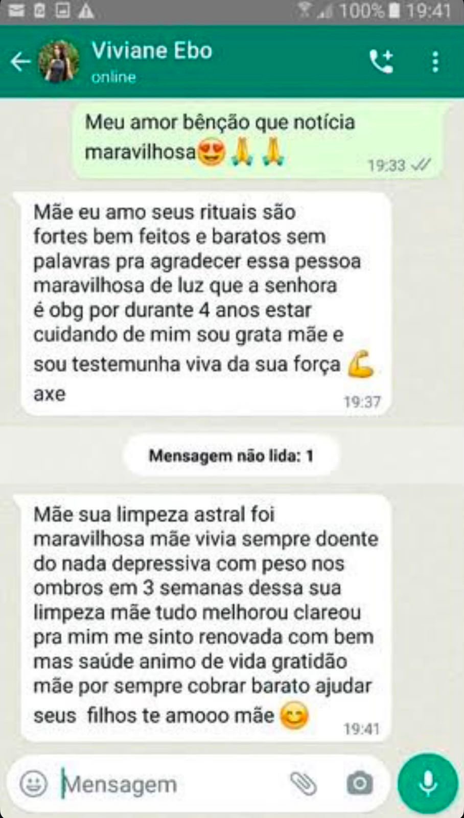 Depoimento WhatsApp Jussara